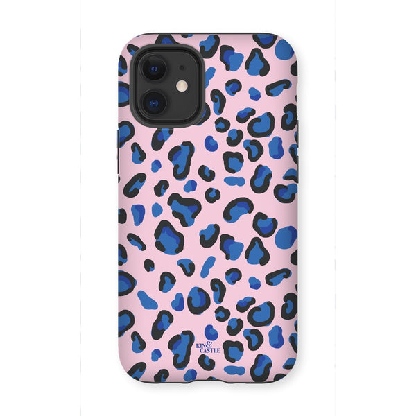 Pink & Blue Leopard Print Tough Phone Case