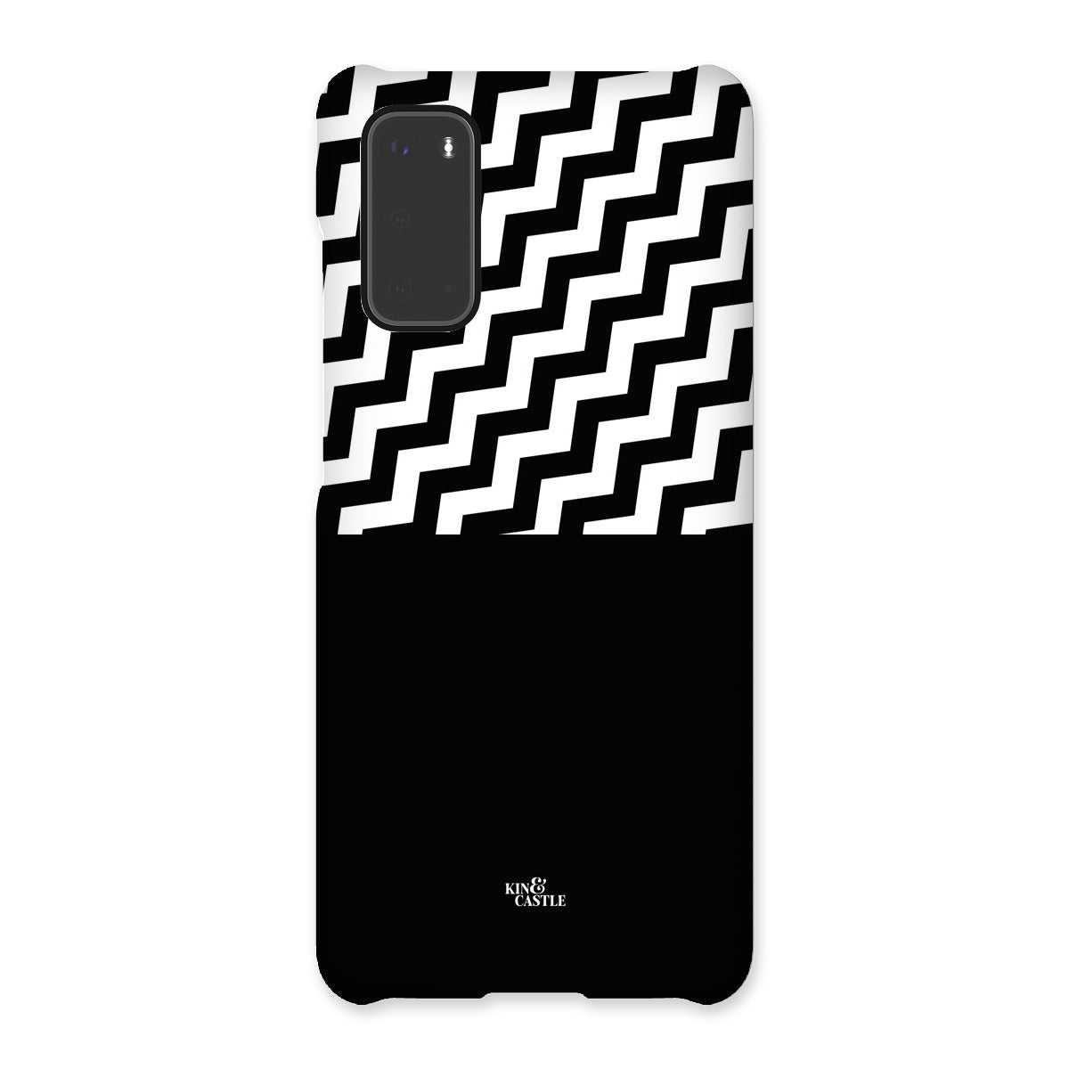 ★DESIGN SKIN★ iPhone Galaxy Galaxy Note Zipper Case Navy Geometric Zig Zag & Black Snap Phone Case - iPhone 13
