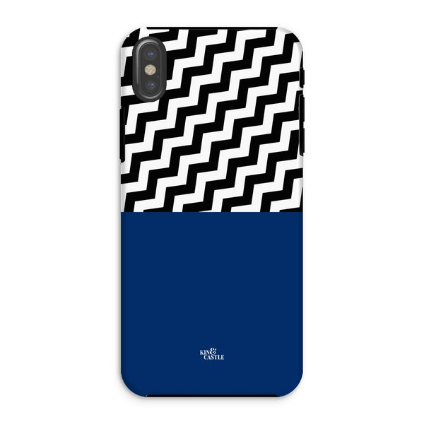 Geometric Zig Zag & Navy Blue Tough Phone Case