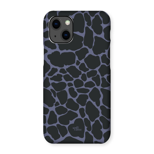 Purple & Charcoal Giraffe Print Snap Phone Case