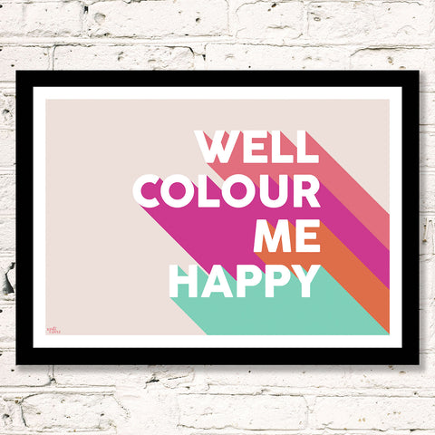 Colour Me Happy Art Print (pinks & mint)