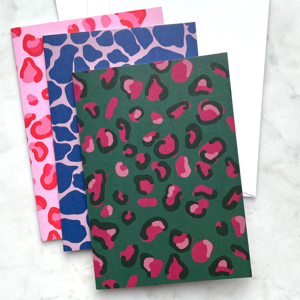 Notecards Set - 6 Colourful Animal Print Designs