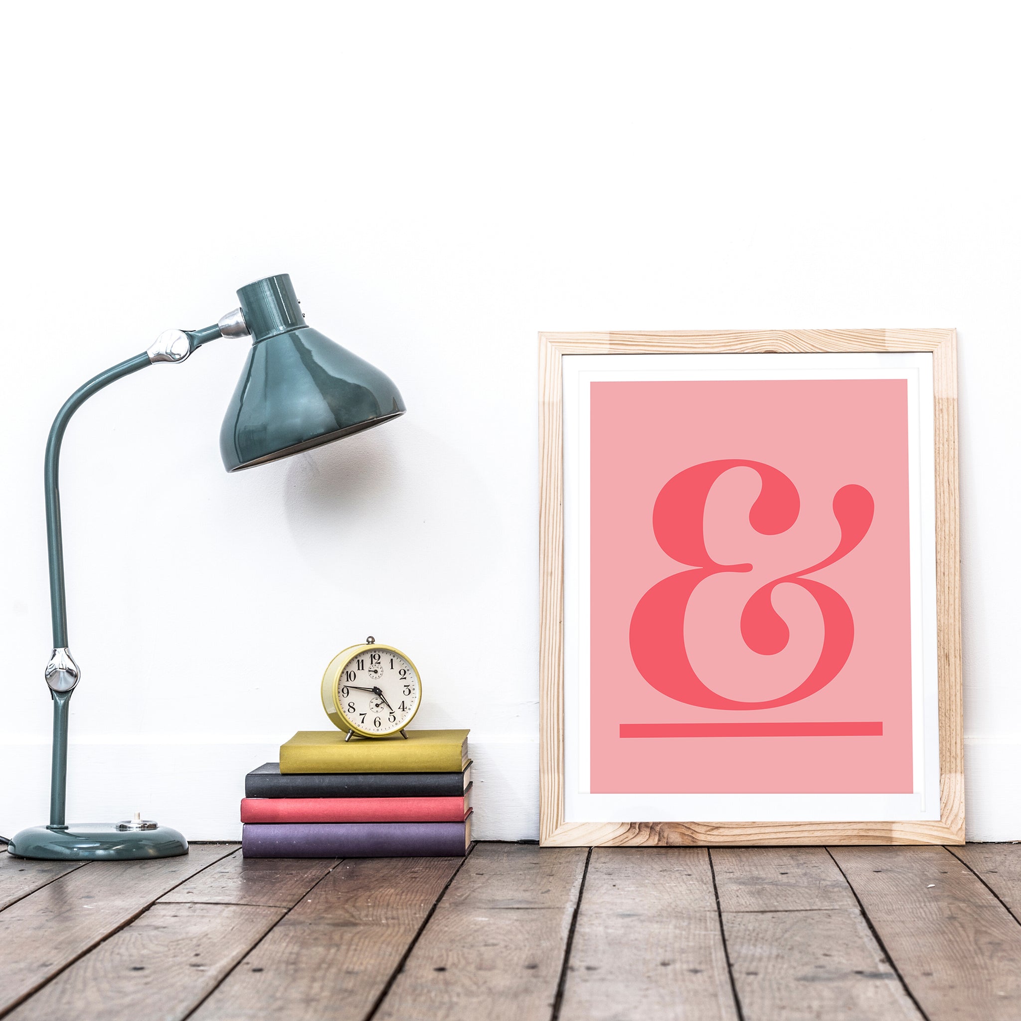 Ampersand Art Print (coral on pink)