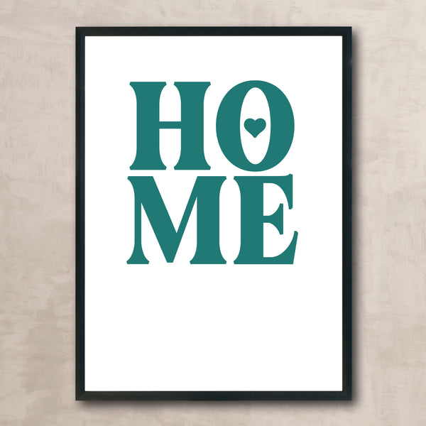 Home Art Print (myrtle green on white)