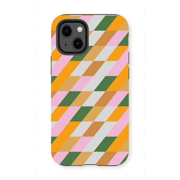 Green & Mustard Diamond Tough Phone Case