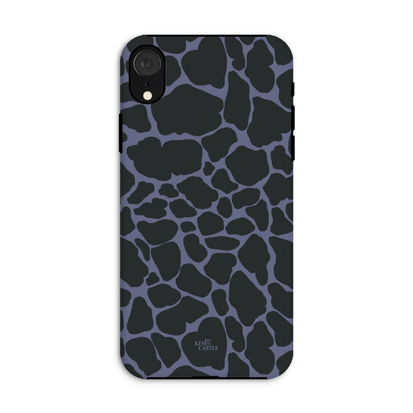 Purple & Charcoal Giraffe Print Tough Phone Case