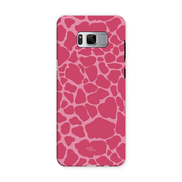 Raspberry Pink Giraffe Print Tough Phone Case