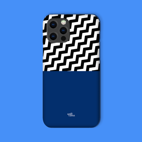 Geometric Zig Zag & Navy Blue Tough Phone Case