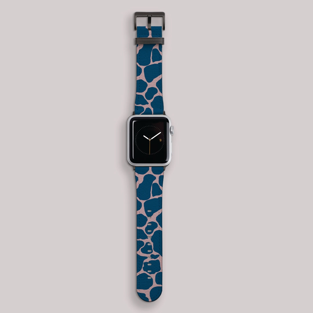 Pink Blue Giraffe Print Apple Watch Strap