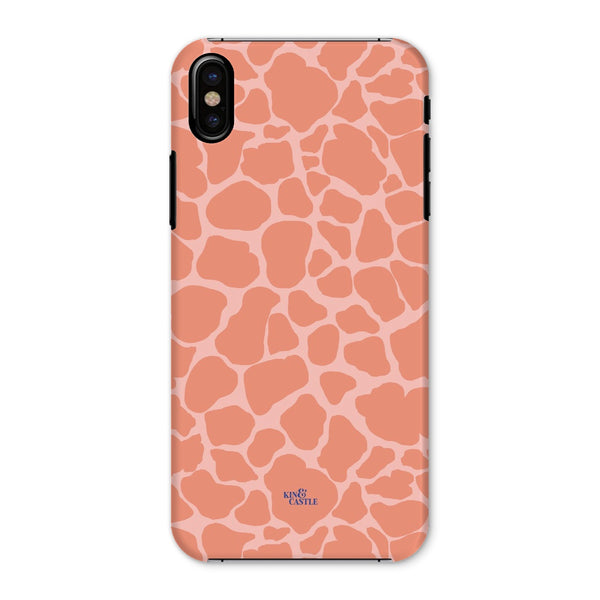 Peach Giraffe Print Snap Phone Case