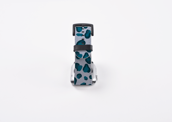 Cool Blues Leopard Print Apple Watch Strap