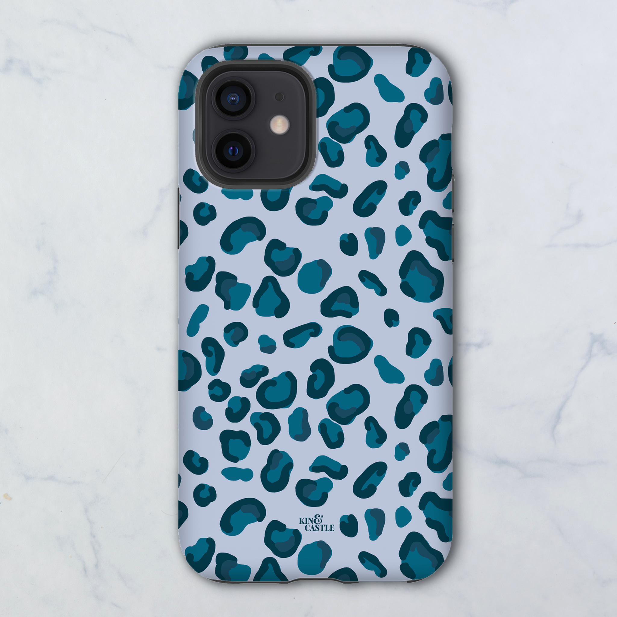 Cool Blues Leopard Print Tough Phone Case