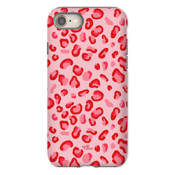Red & Pink Leopard Print Tough Phone Case