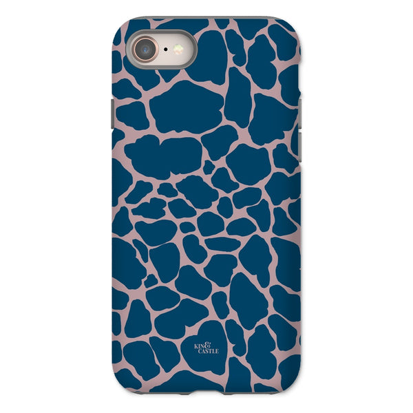 Pink & Blue Giraffe Print Tough Phone Case