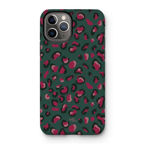 iPhone 11 Pro Max - Tough case - Green & Raspberry Leopard - Matte