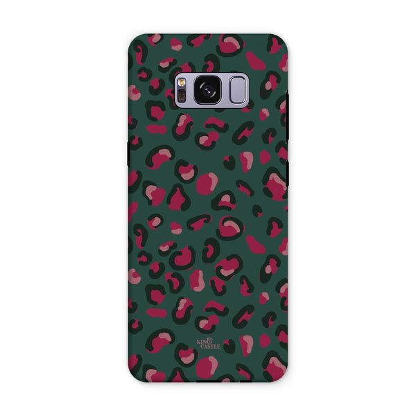 Green & Raspberry Pink Leopard Print Tough Phone Case
