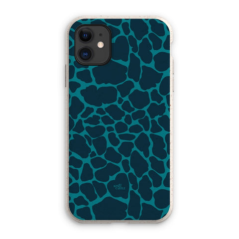 Blue & Teal Giraffe Print Eco Phone Case
