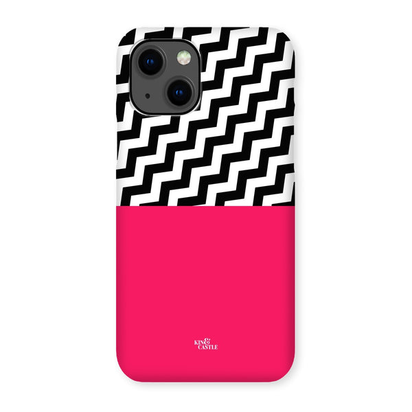 Geometric Zig Zag & Hot Pink Snap Phone Case