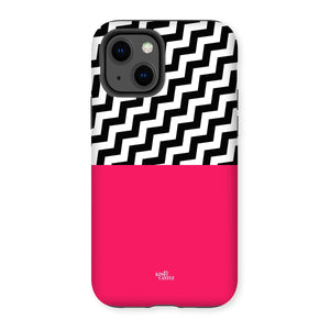 Geometric Zig Zag & Hot Pink Tough Phone Case