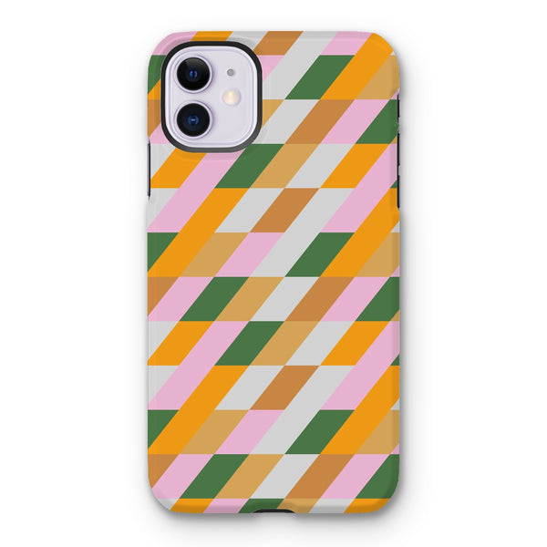 Green & Mustard Diamond Tough Phone Case