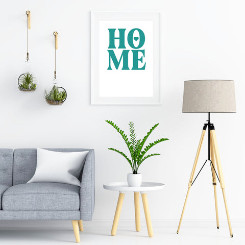Home Art Print (myrtle green on white)