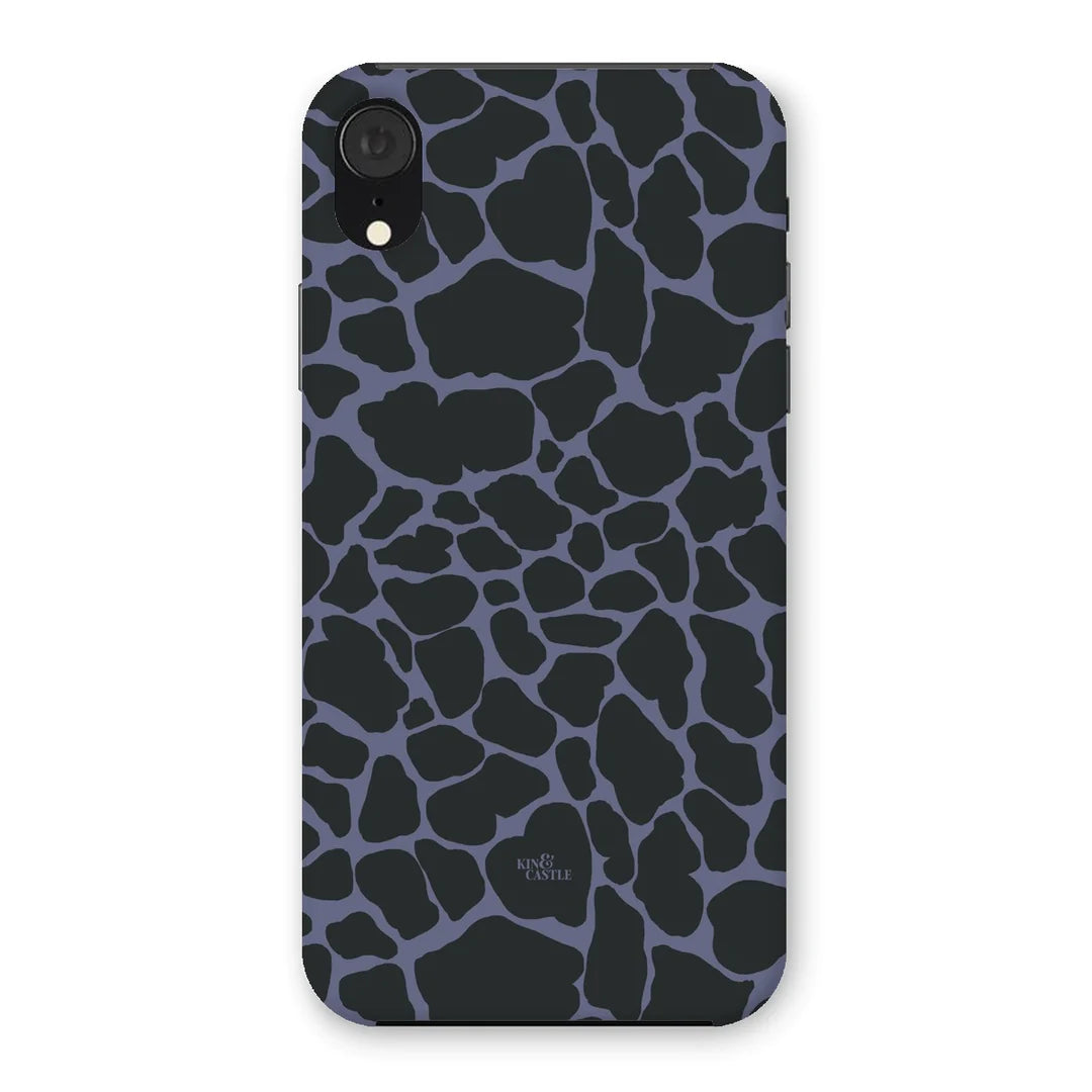 iPhone XR - Snap - Purple & Charcoal Giraffe Print - Matte