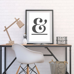 A4 Art Print - Ampersand - Graphite on white