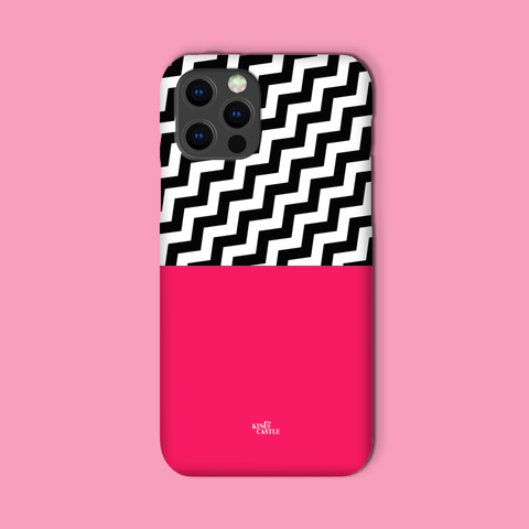 Geometric Zig Zag & Hot Pink Tough Phone Case