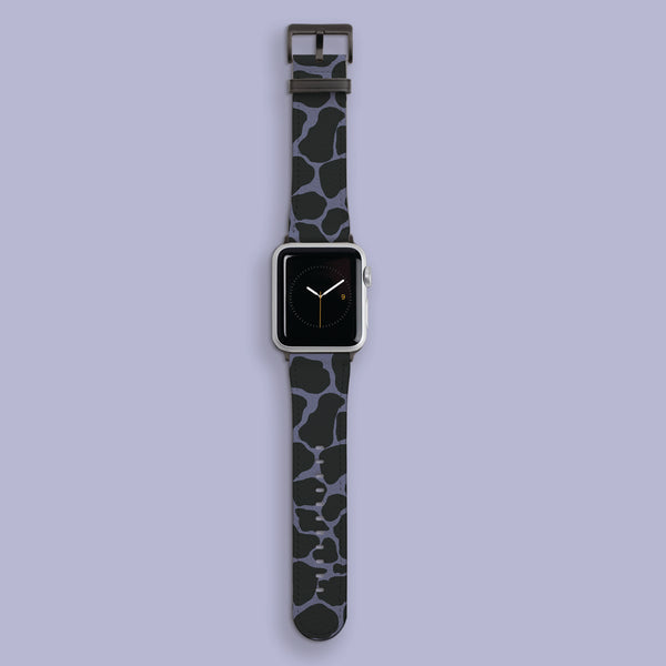 Purple & Charcoal Giraffe Print Apple Watch Strap