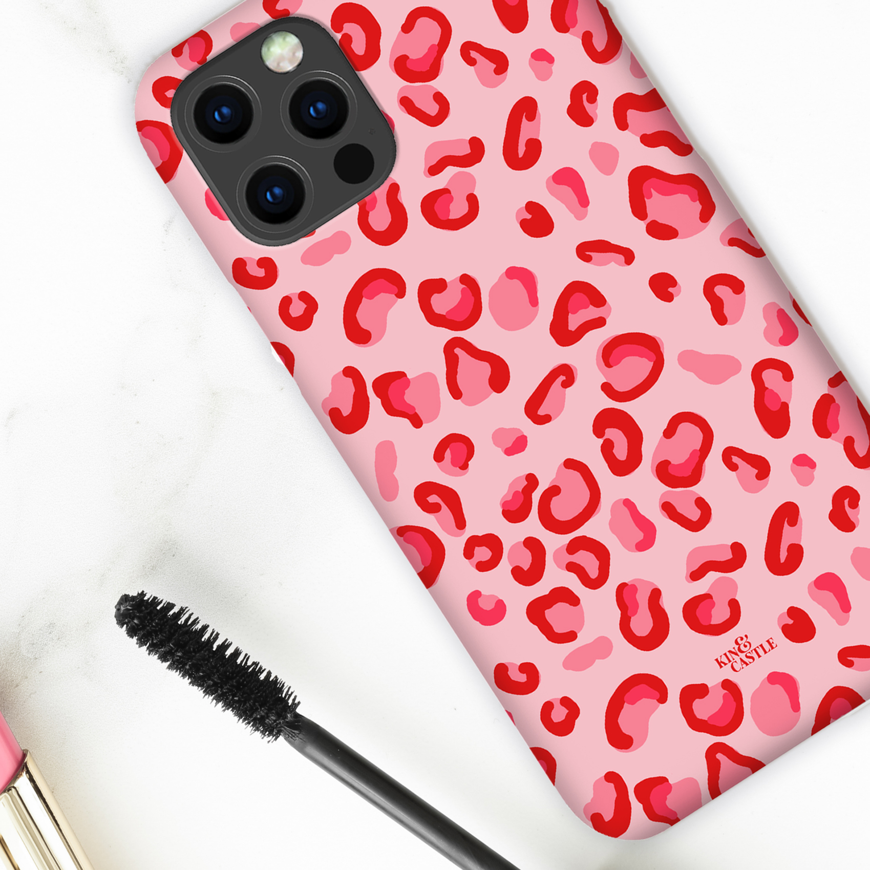 Red & Pink Leopard Print Tough Phone Case